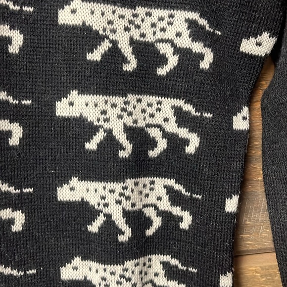 GIVENCHY Vintage Wool Blend Union USA Made Leopard Sweater Medium y2k Vibes - Picture 4 of 8